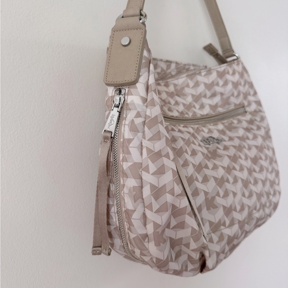 Kipling Sadie Beige Printed Hobo Expandable Handbag - Picture 3 of 12
